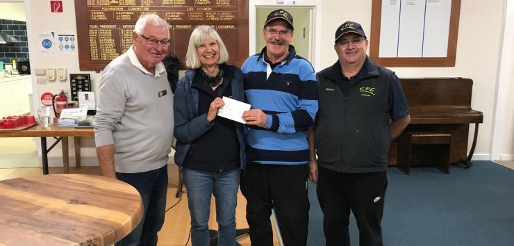 Mary, Vince & Robert receiving prize