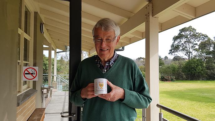 Mick with Presidents Mug