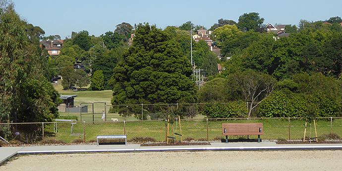 Looking West over the lower grassy area