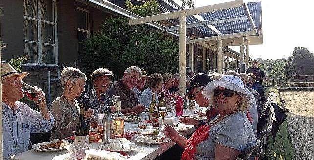 Dinner outside in the summer time