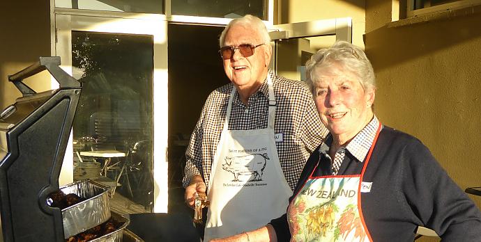 John and Karen, our BBQ experts - never burnt a sausage!