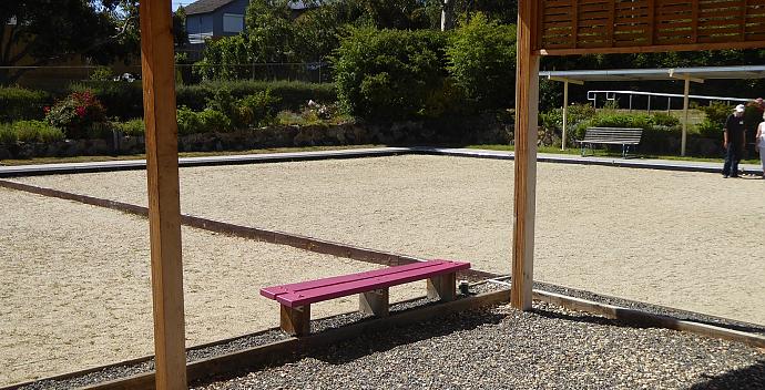 Under the pergola looking towards the new concrete surrounds