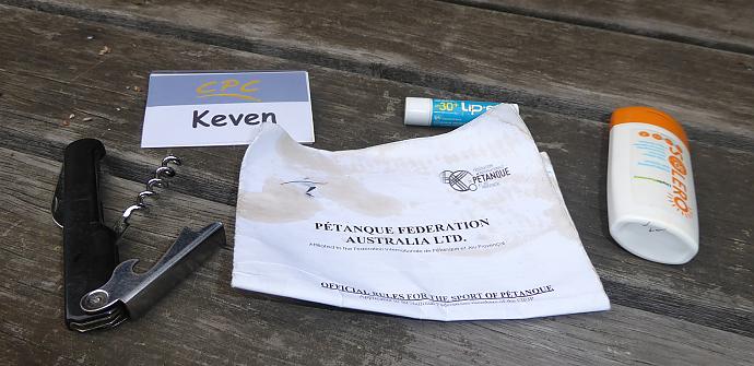 A few extras help: sun stuff, badge, rules, corkscrew (oops, and hat)